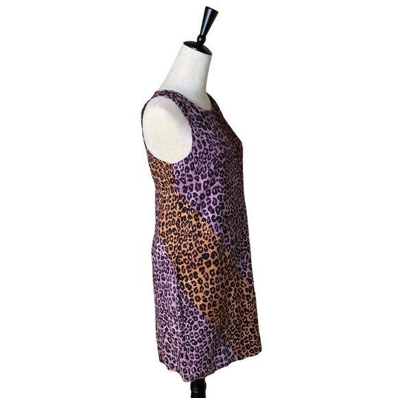 Maeve x Anthropologie Wynn Tank Shift Dress XS | Leopard Print Colorblock - Picture 2 of 9